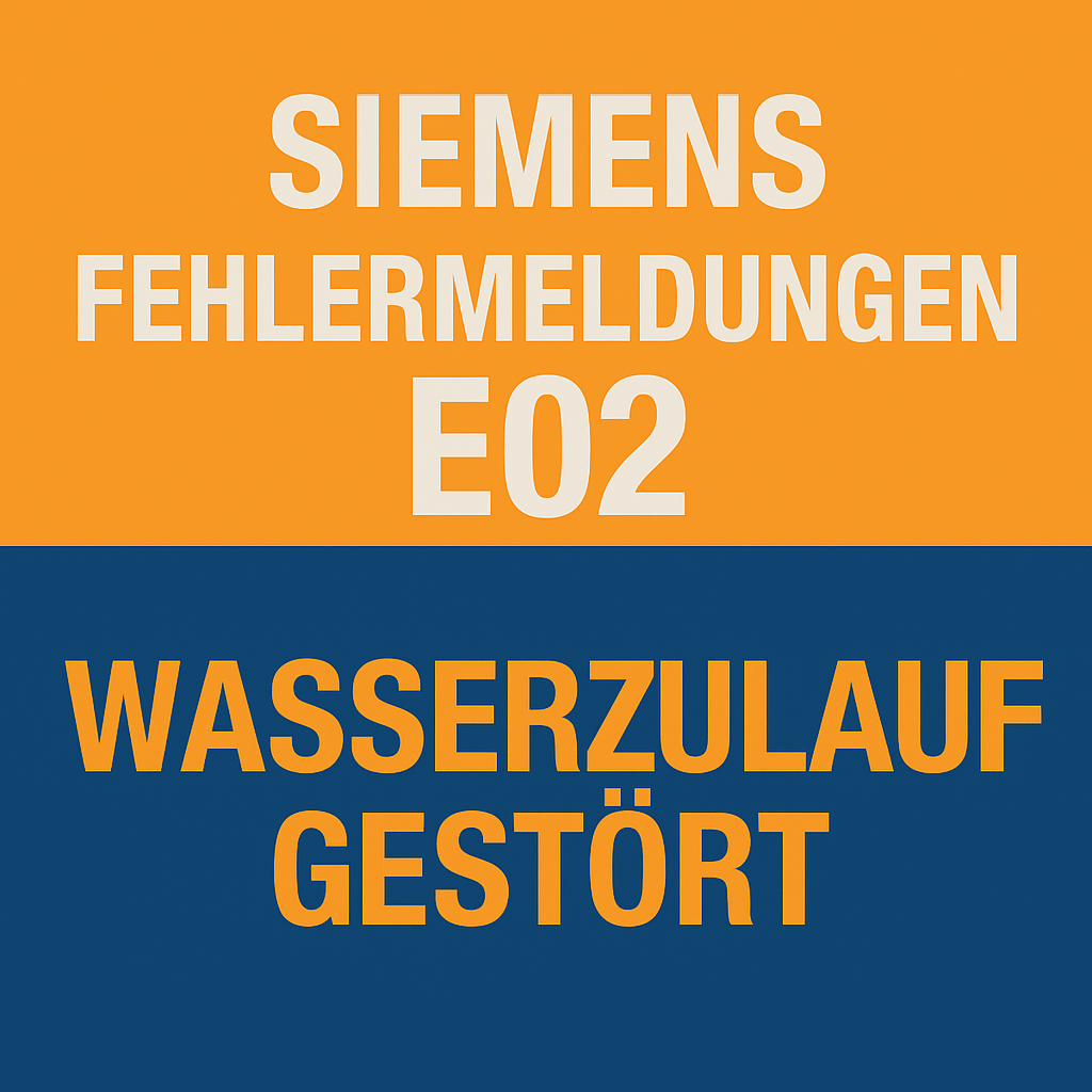 Siemens Fehlermeldungen E02 - Wasserzulauf gestört