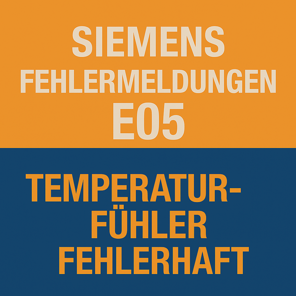 Siemens Fehlermeldungen E05 - Temperaturfühler fehlerhaft